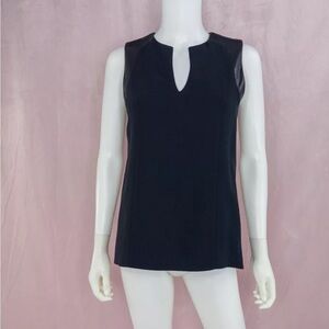 Rag & Bone Black Leather Sleeveless Tank Top Blouse Size Small